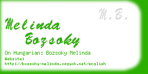 melinda bozsoky business card